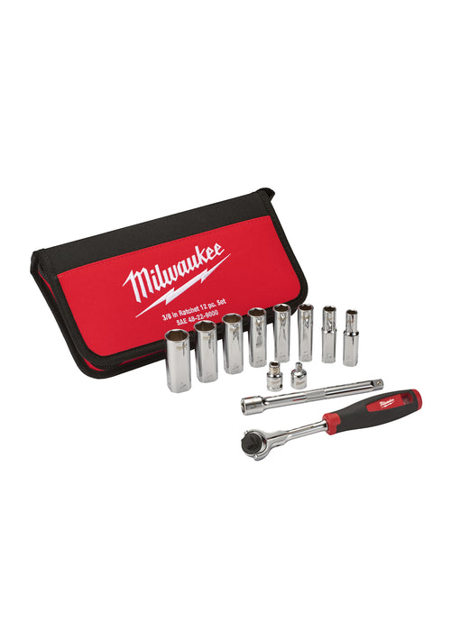 Milwaukee 12-Piece 3/8 in. Drive SAE Socket Set