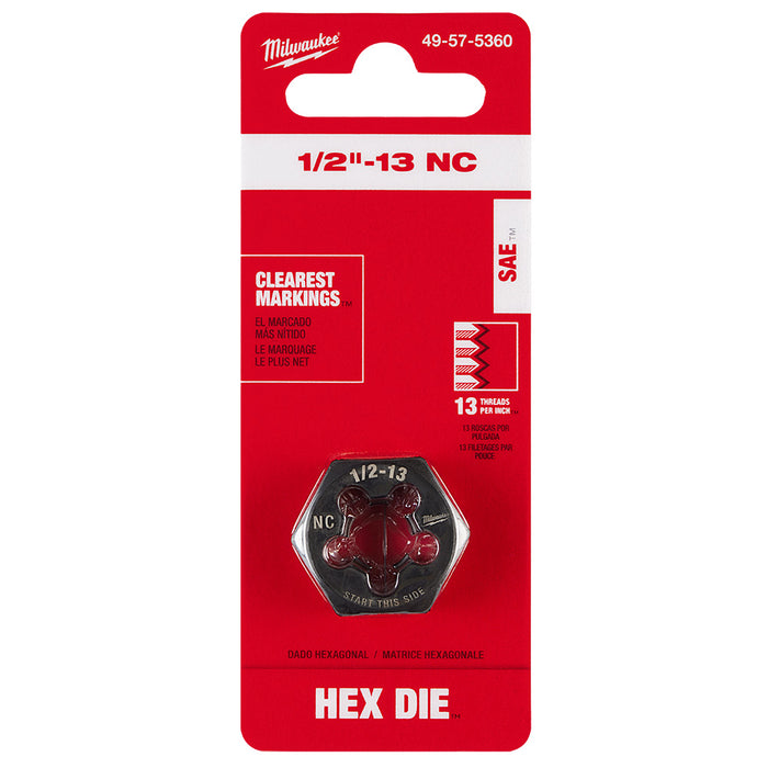 Milwaukee 1/2"-13 NC 1-Inch Hex Threading Die