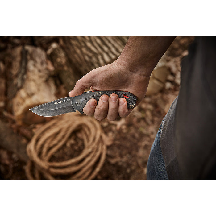 Milwaukee 3.5 in. HARDLINE™ Smooth Recurve Drop Point Blade Pocket Knife