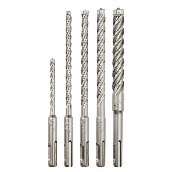 Milwaukee 5-Piece MX4™ 4-Cutter SDS-Plus Rotary Hammer-Drill Bit Kit