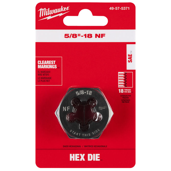 Milwaukee 5/8"-18 NF 1-7/16" Hex Threading Die