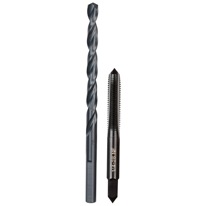 Milwaukee 1/4"-28 NF Straight Flute Plug Tap & #3 Drill Bit