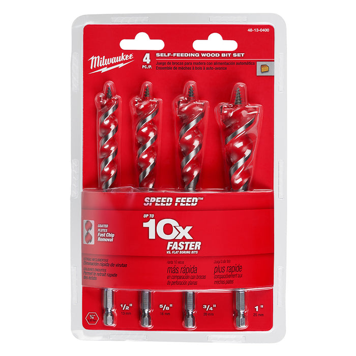 Milwaukee 4 Pc Speed Feed™ Wood Bit Set