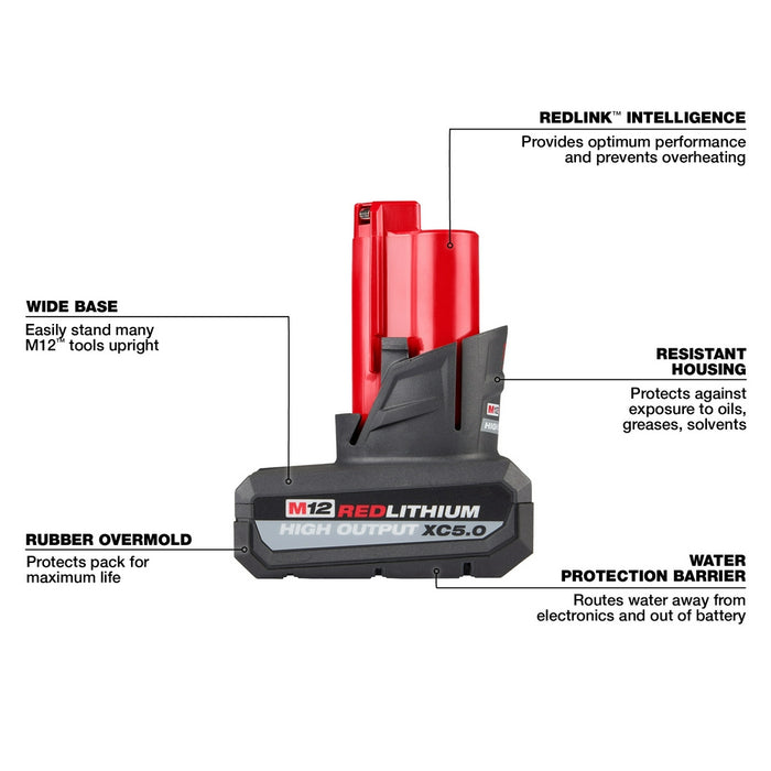 Milwaukee M12 REDLITHIUM™ HIGH OUTPUT™ XC5.0 Battery Pack