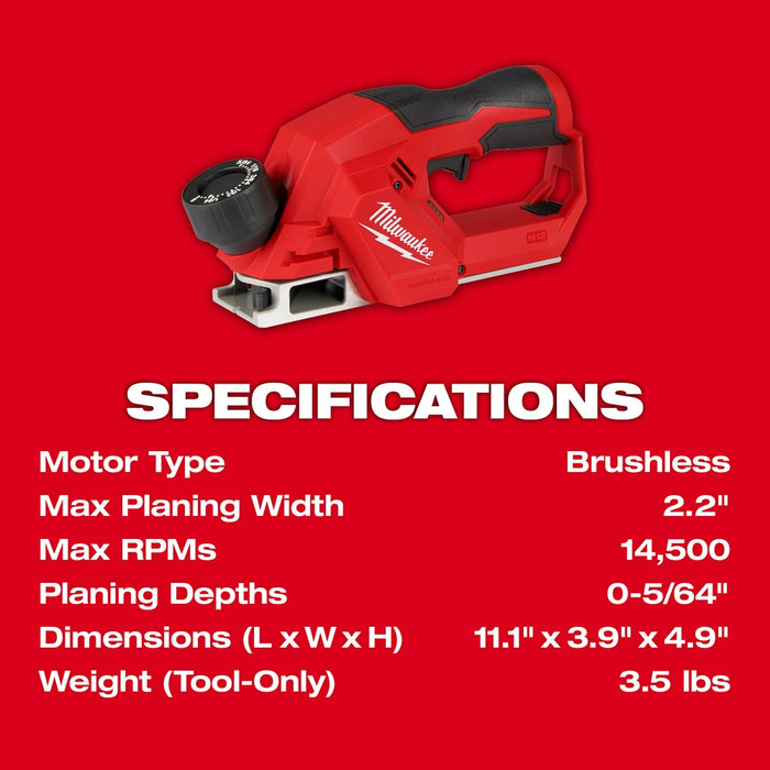 Milwaukee M12™ Brushless 2" Planer