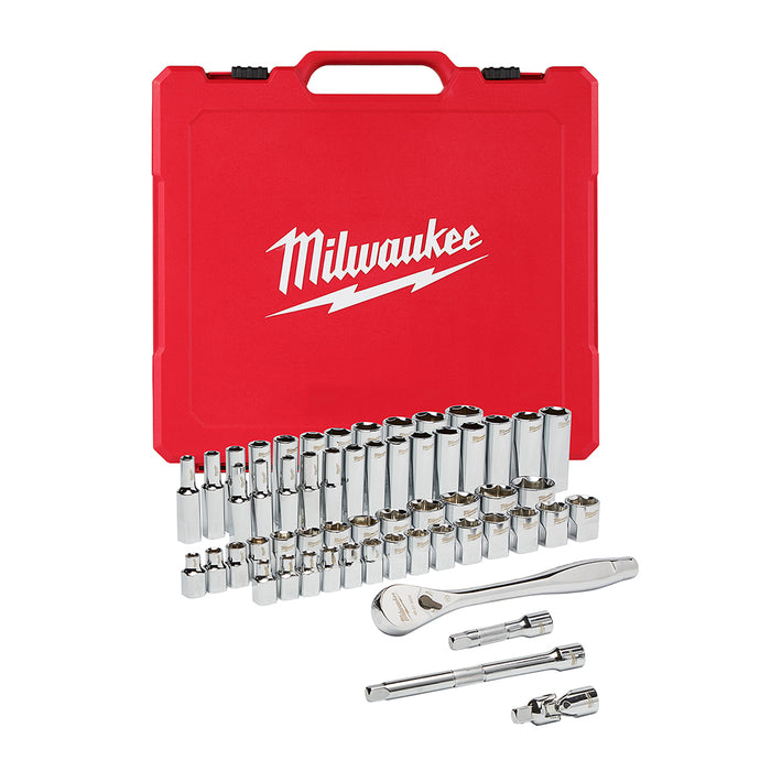 Milwaukee 3/8 in. Drive 56 pc. Ratchet & Socket Set - SAE & Metric