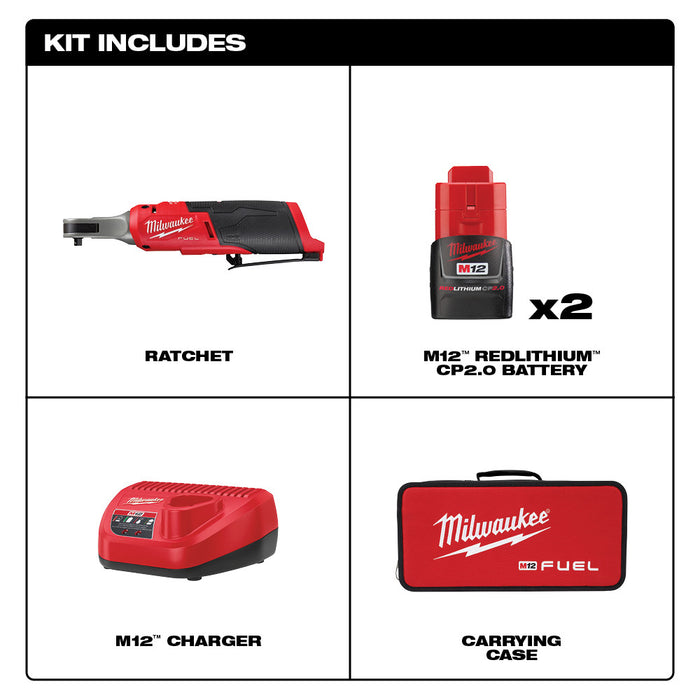 Milwaukee M12 FUEL™ 1/4" High Speed Ratchet Kit