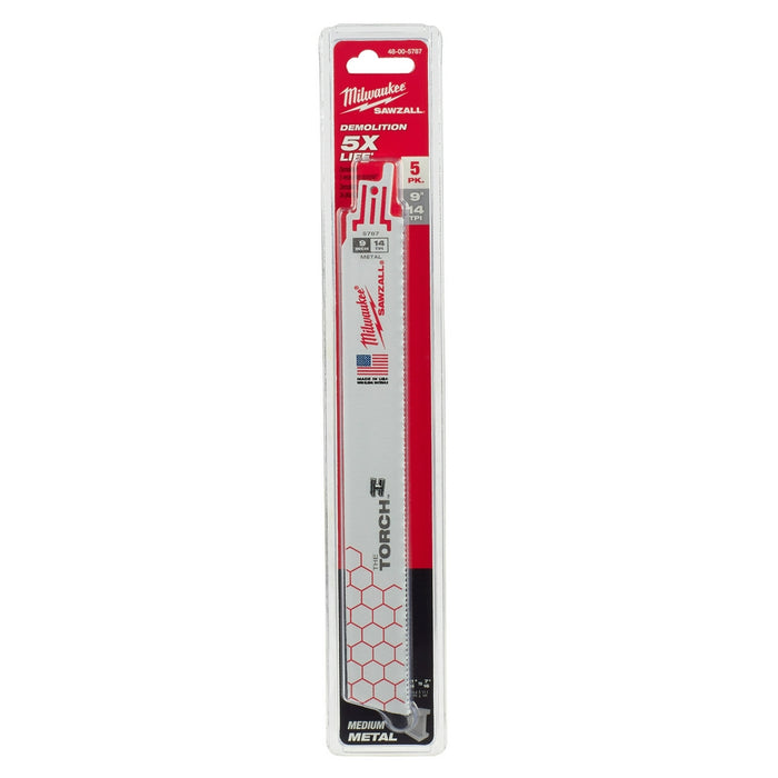 Milwaukee 9 in. 14 TPI THE TORCH™ SAWZALL® Blade 5PK