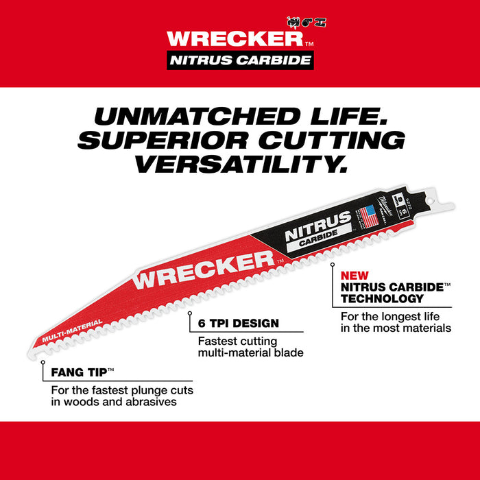 Milwaukee 9" The WRECKER™ with NITRUS CARBIDE™ 1PK