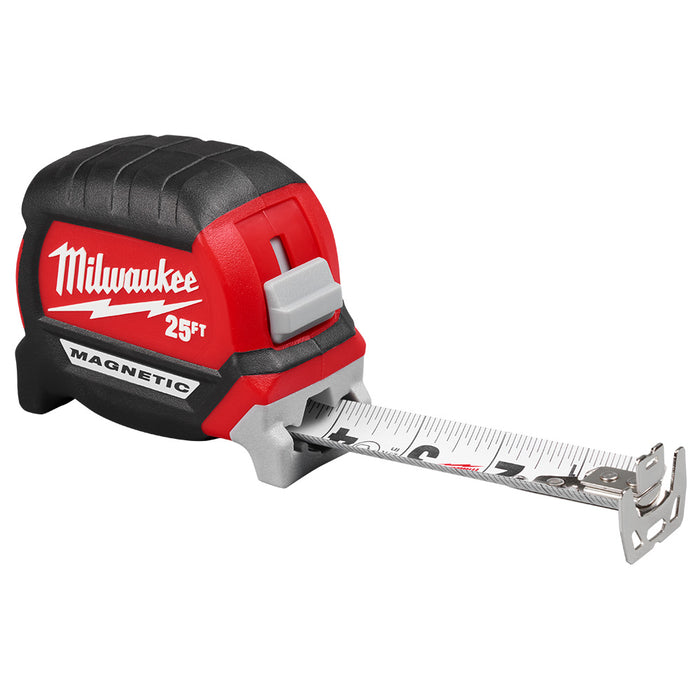 Milwaukee 25ft Electrician's Compact Wide Blade Magnetic Tape Measure