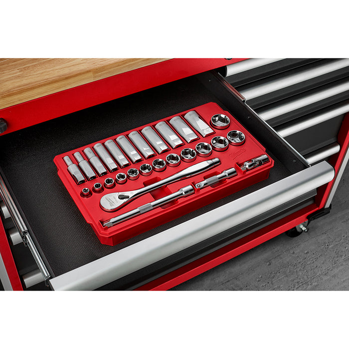 Milwaukee 3/8 in. Drive 28 pc. Ratchet & Socket Set- SAE