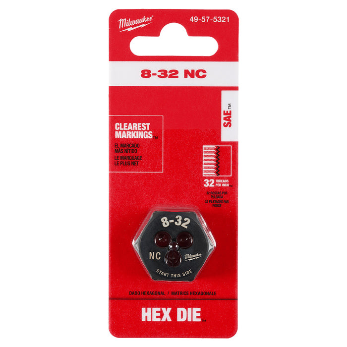 Milwaukee 8-32 NC 1-Inch Hex Threading Die