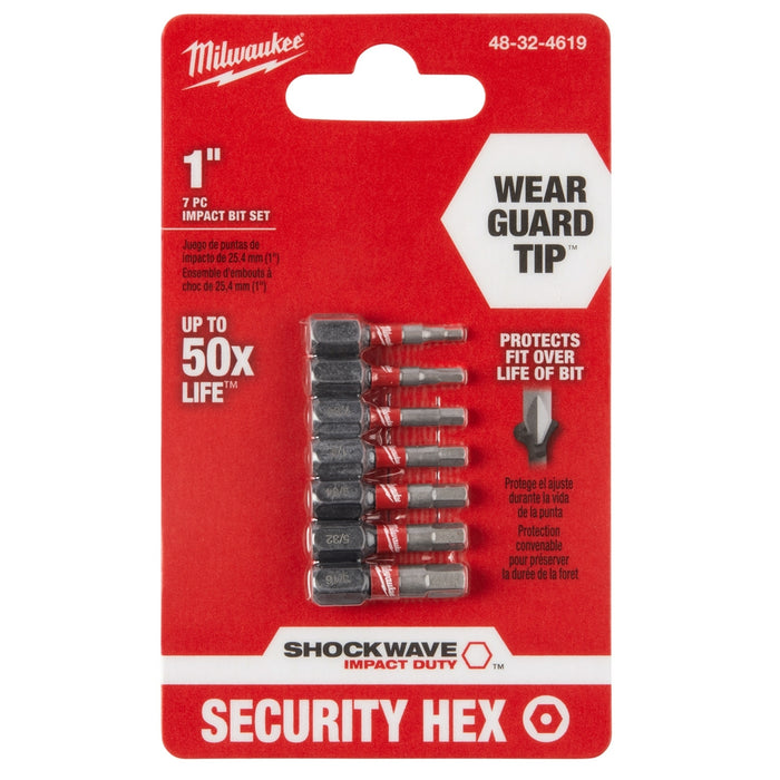 Milwaukee 7-Piece SHOCKWAVE™ Impact Hex Security Insert Bit Set 3PK