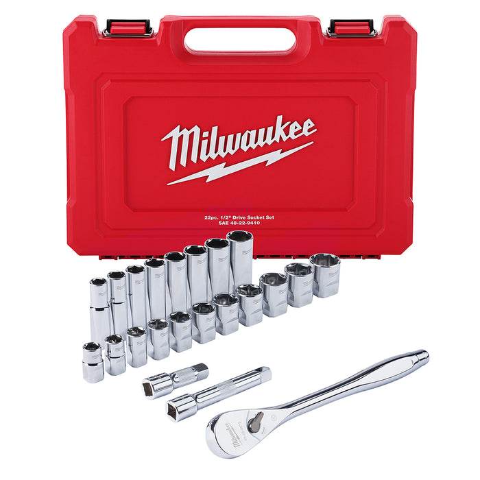 Milwaukee 22 pc. 1/2 in. Socket Wrench Set (SAE)