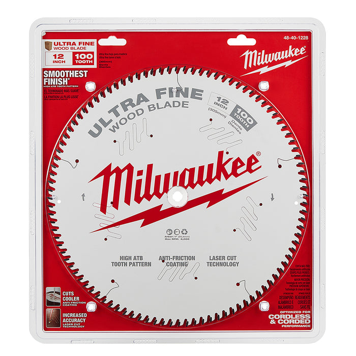 Milwaukee 12 in. 100T Ultra Fine Finish Circular Saw Blade