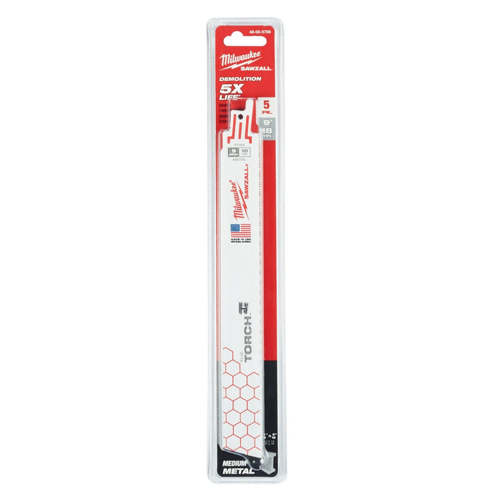 Milwaukee 9 in. 18 TPI THE TORCH™ SAWZALL® Blade 5PK