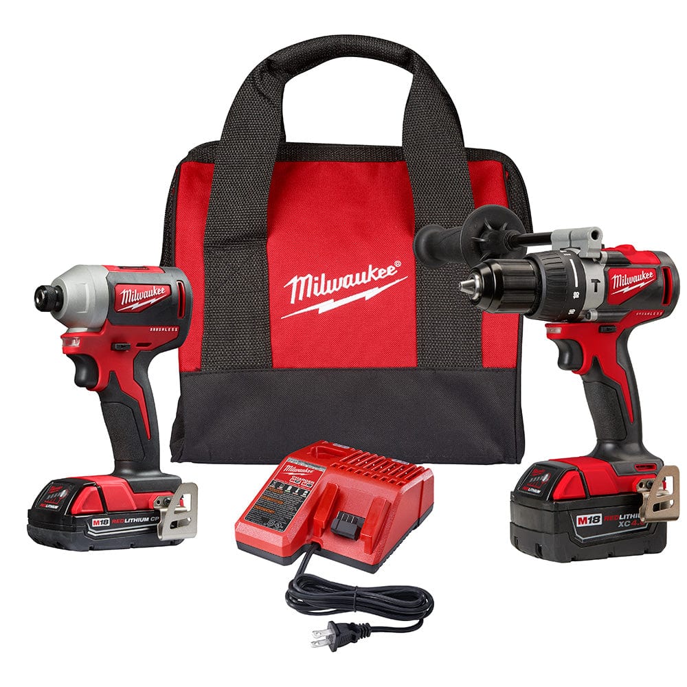 Milwaukee Tool Tools M18™ Brushless Hammer Drill/Impact Combo Kit 2.0,4.0 with HACKZALL®