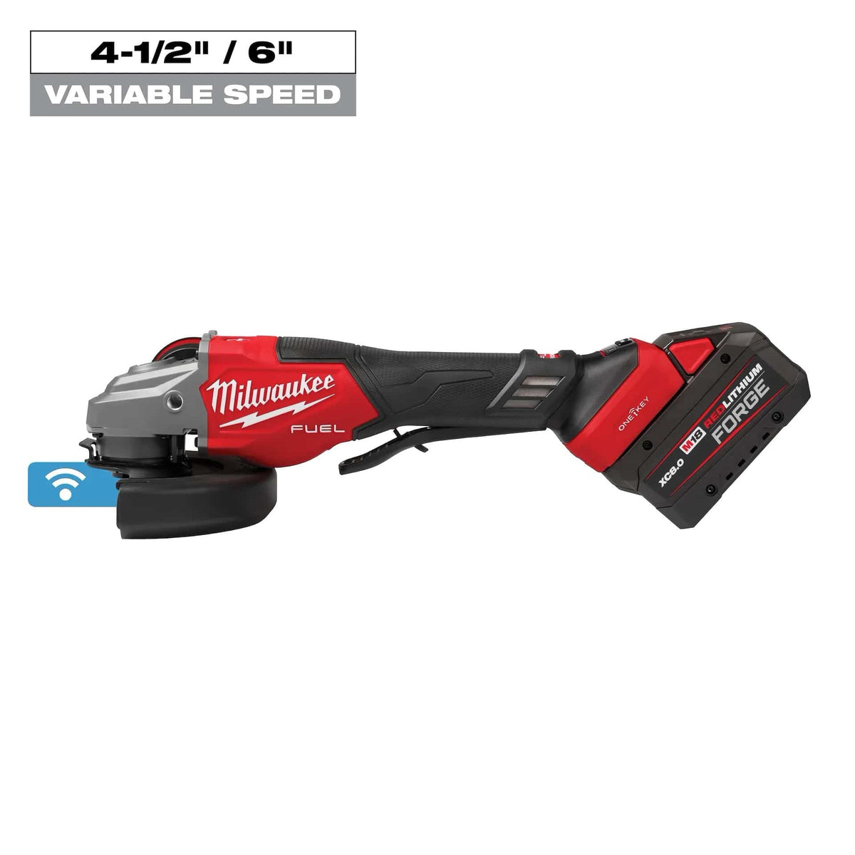 Milwaukee Tool M18 FUEL™ 4-1/2"-6" Variable Speed Braking Grinder, Paddle Switch w/ ONE-KEY™ Kit