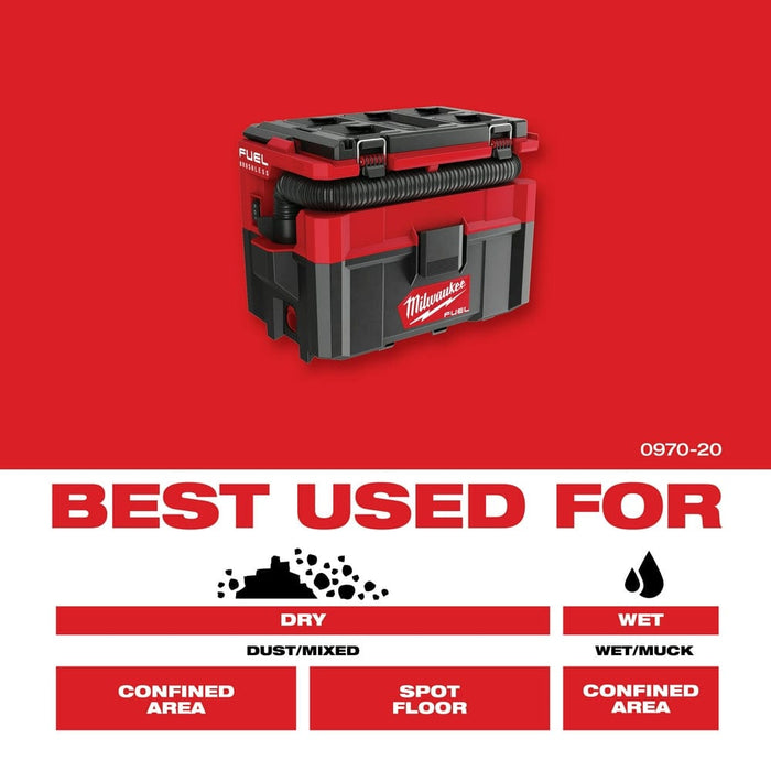 Milwaukee Tool Tools M18 FUEL™ PACKOUT™ 2.5 Gallon Wet/Dry Vacuum