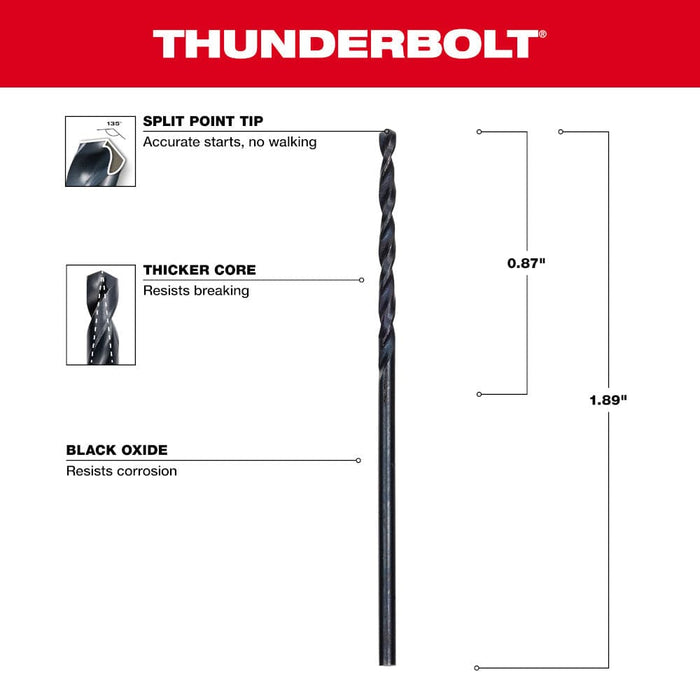 Milwaukee Tool Milwaukee 1/16 in. Thunderbolt® Black Oxide Drill Bit