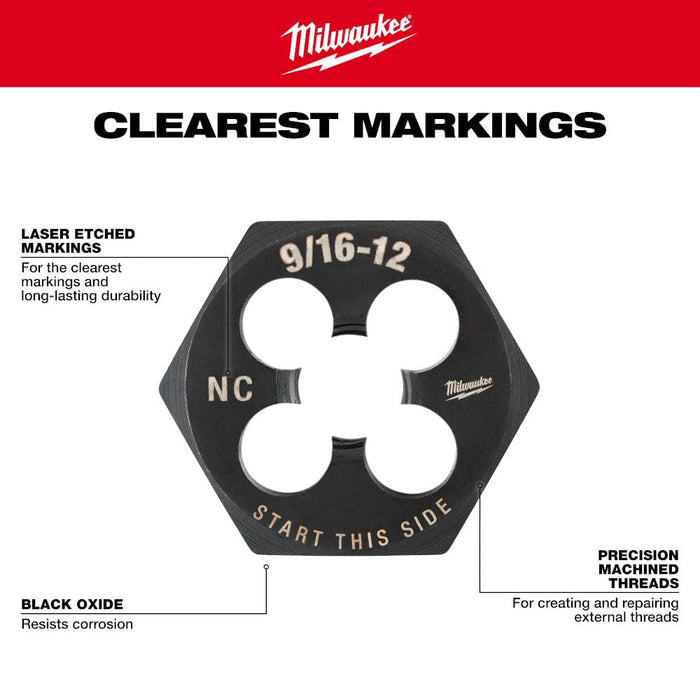 Milwaukee Tool Accessories Milwaukee 1/2"-14 NPT 2-1/6" Hex Threading Die