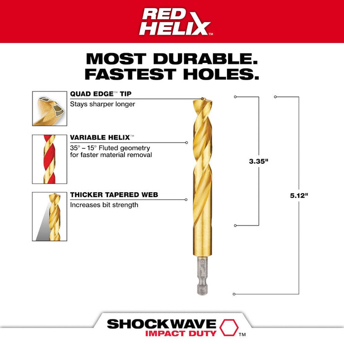 Milwaukee Tool Power Tools Accessories Milwaukee 1/2 in. Titanium SHOCKWAVE™ Drill Bit