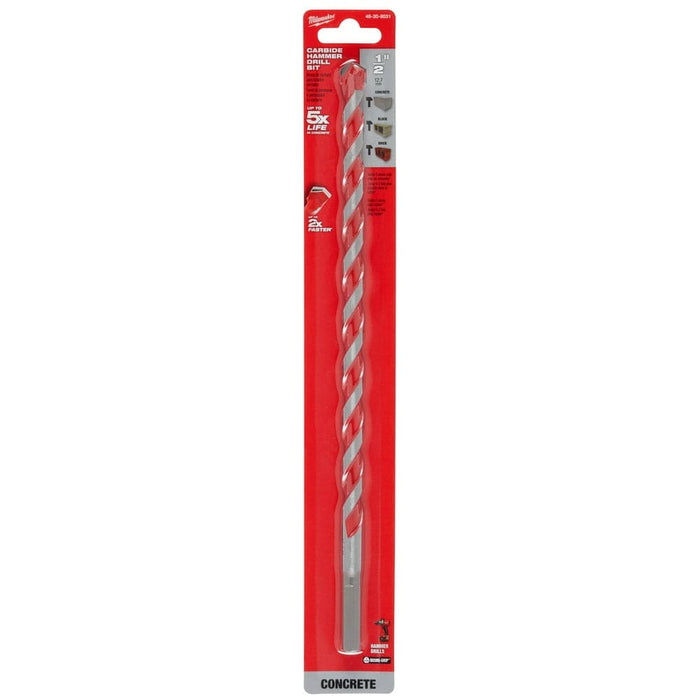 Milwaukee Tool Power Tools Accessories Milwaukee 1/2 in. x 10 in. x 12 in. Carbide Hammer Drill Bit