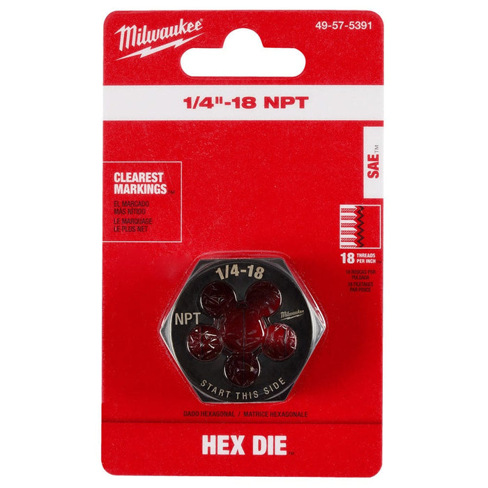 Milwaukee Tool Accessories Milwaukee 1/4"-18 NPT 1-7/16" Hex Threading Die