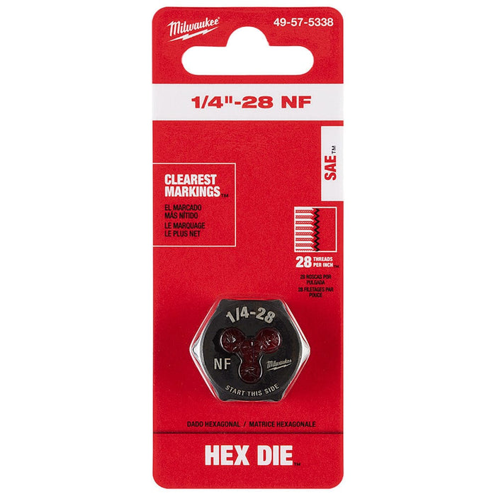 Milwaukee Tool Accessories Milwaukee 1/4"-28 NF 1-Inch Hex Threading Die