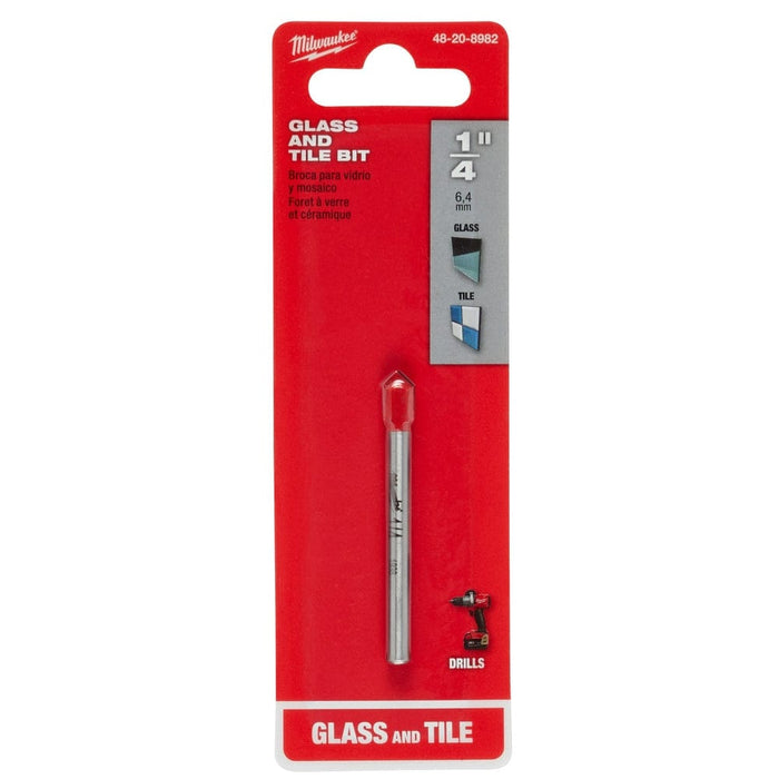 Milwaukee Tool Power Tools Accessories Milwaukee 1/4 in. Glass and Tile Bit