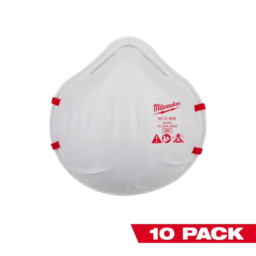 Milwaukee Tool Apparel and Safety Gear Milwaukee 10PK N95 Respirator