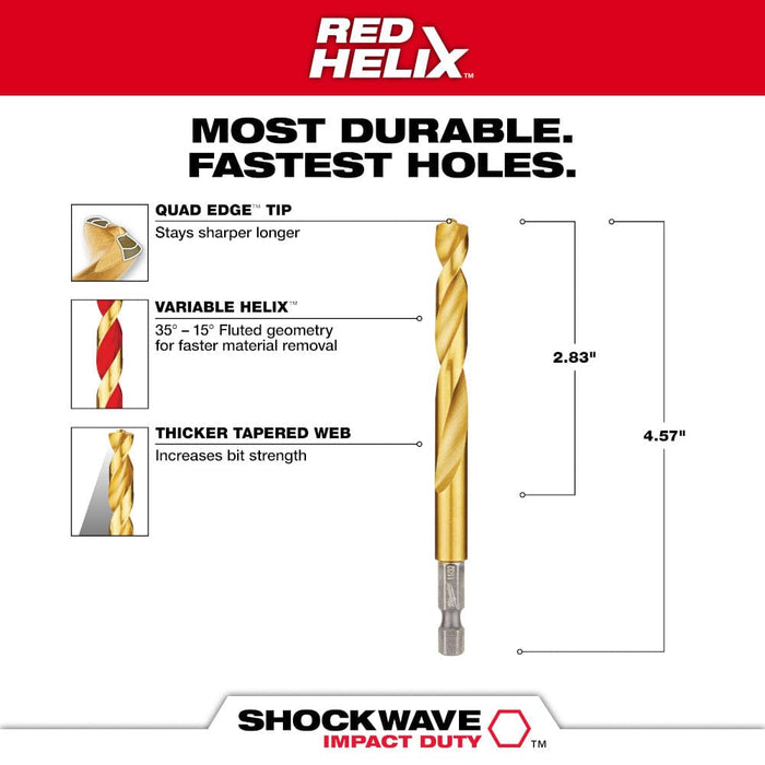 Milwaukee Tool Power Tools Accessories Milwaukee 11/32 in. Titanium SHOCKWAVE™ Drill Bit