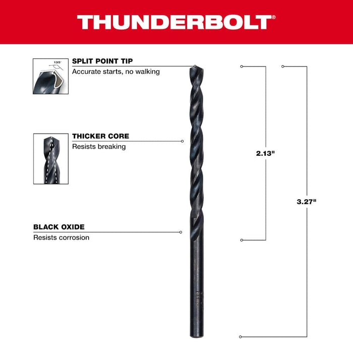 Milwaukee Tool Milwaukee 11/64 in. Thunderbolt® Black Oxide Drill Bit