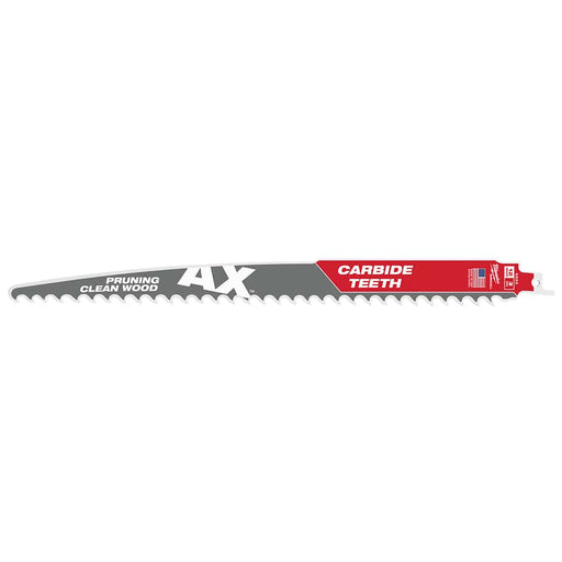 Milwaukee Tool Power Tools Accessories Milwaukee 12" 3 TPI The AX™ with Carbide Teeth for Pruning & Clean Wood SAWZALL® Blade 1PK