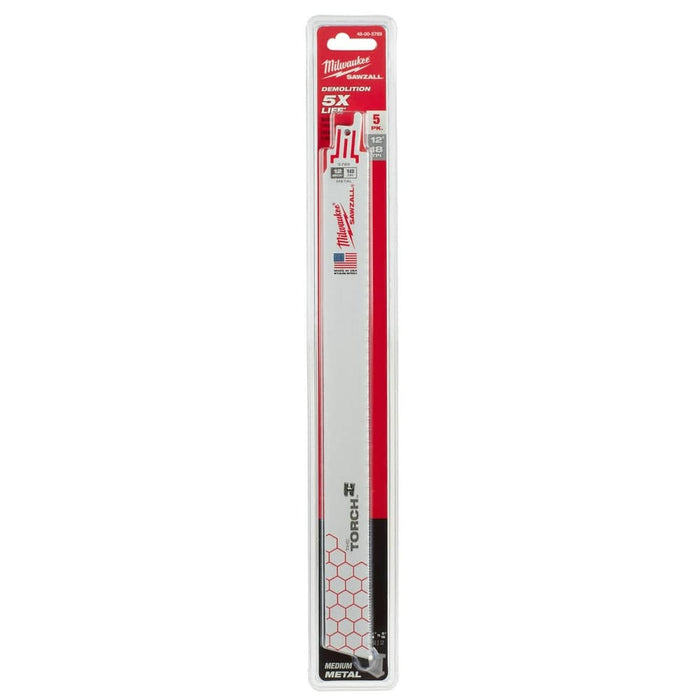 Milwaukee Tool Power Tools Accessories Milwaukee 12 in. 18 TPI THE TORCH™ SAWZALL® Blade 5PK