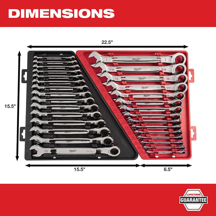 Milwaukee Tool Milwaukee 15pc Ratcheting Combination Wrench Set - SAE