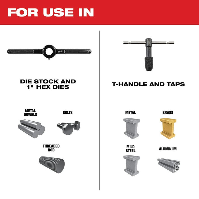 Milwaukee Tool Accessories Milwaukee 17PC SAE Tap and Die Set