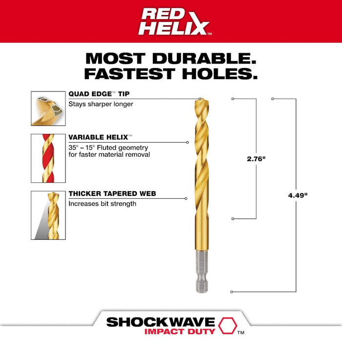 Milwaukee Tool Power Tools Accessories Milwaukee 21/64 in. Titanium SHOCKWAVE™ Drill Bit