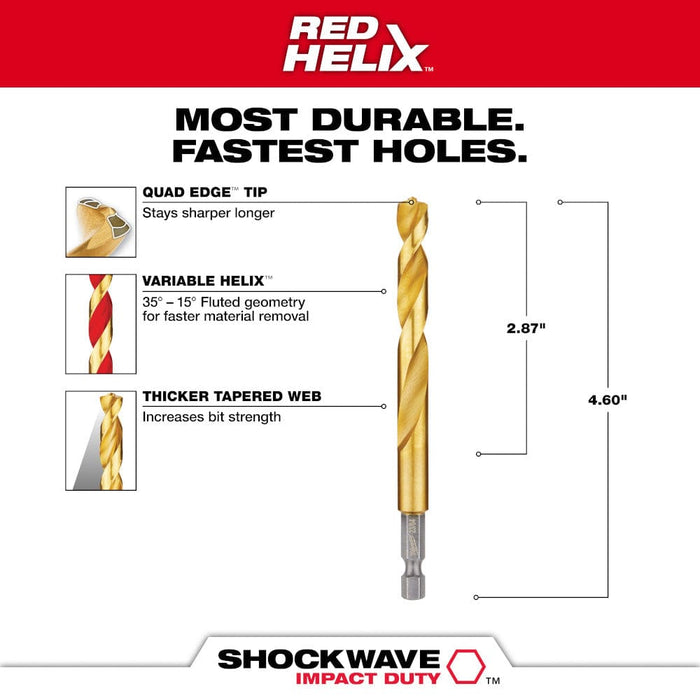 Milwaukee Tool Power Tools Accessories Milwaukee 23/64 in. Titanium SHOCKWAVE™ Drill Bit