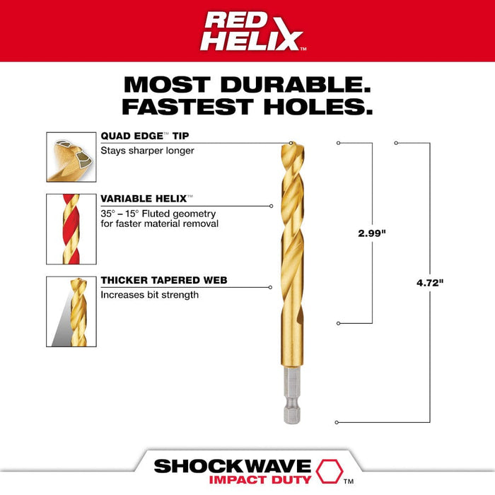 Milwaukee Tool Power Tools Accessories Milwaukee 25/64 in. Titanium SHOCKWAVE™ Drill Bit