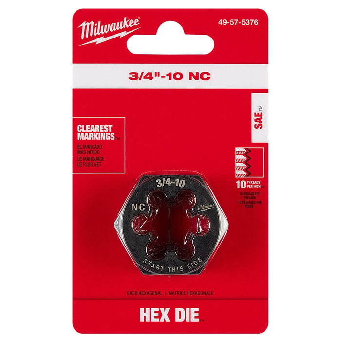 Milwaukee Tool Accessories Milwaukee 3/4"-10 NC 1-7/16" Hex Threading Die