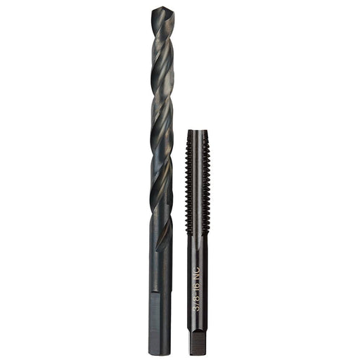 Milwaukee Tool Power Tools Accessories Milwaukee 3/8"-16 NC Straight Flute Plug Tap & 5/16" Drill Bit