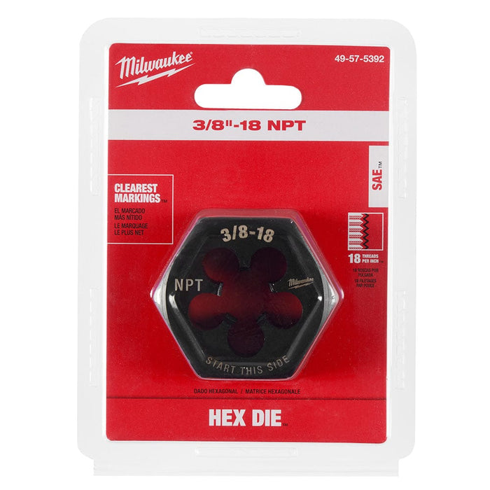 Milwaukee Tool Accessories Milwaukee 3/8"-18 NPT 2-1/6" Hex Threading Die