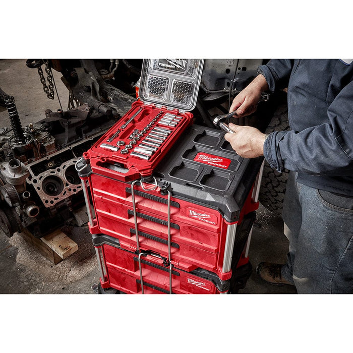 Milwaukee Tool Milwaukee 3/8" 28 Pc Ratchet & Socket Set with PACKOUT™ Organizer