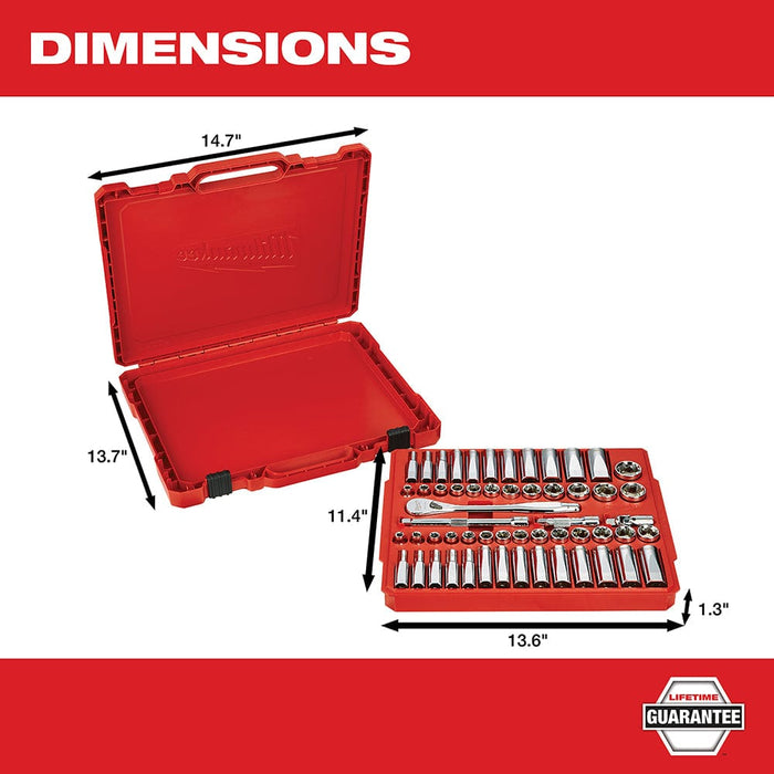 Milwaukee Tool Milwaukee 3/8 in. Drive 56 pc. Ratchet & Socket Set - SAE & Metric