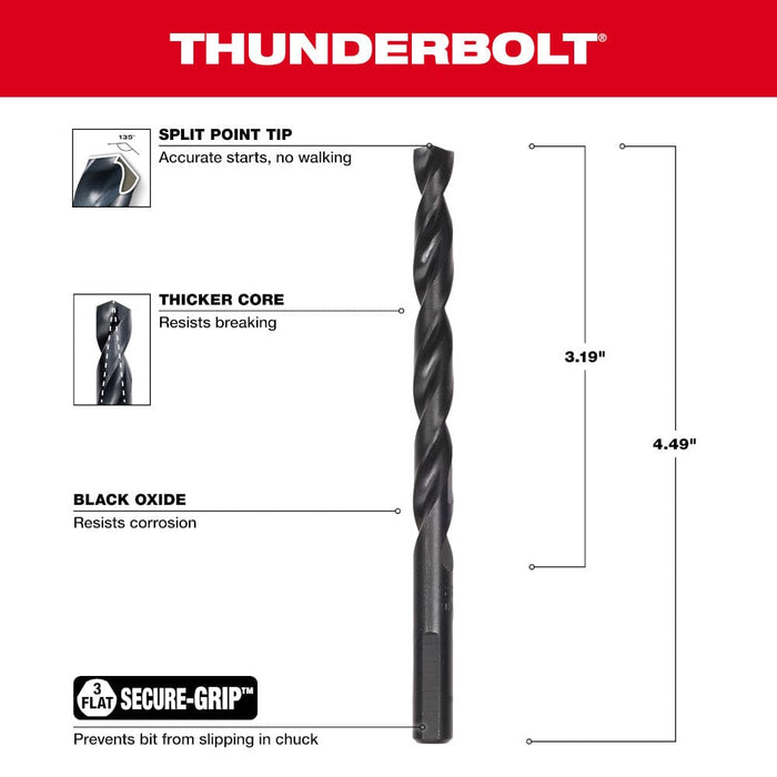 Milwaukee Tool Milwaukee 5/16 in. Thunderbolt® Black Oxide Drill Bit