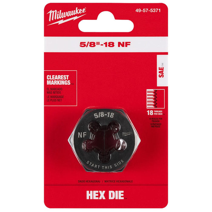 Milwaukee Tool Accessories Milwaukee 5/8"-18 NF 1-7/16" Hex Threading Die