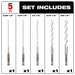 Milwaukee Tool Power Tools Accessories Milwaukee 5pc. SHOCKWAVE™ Carbide Multi-Material Drill Bits