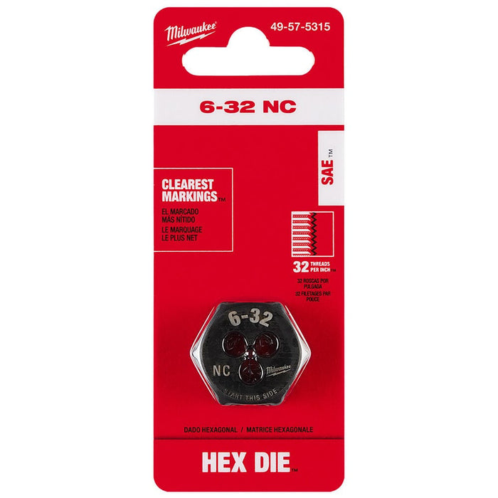 Milwaukee Tool Accessories Milwaukee 6-32 NC 1-Inch Hex Threading Die