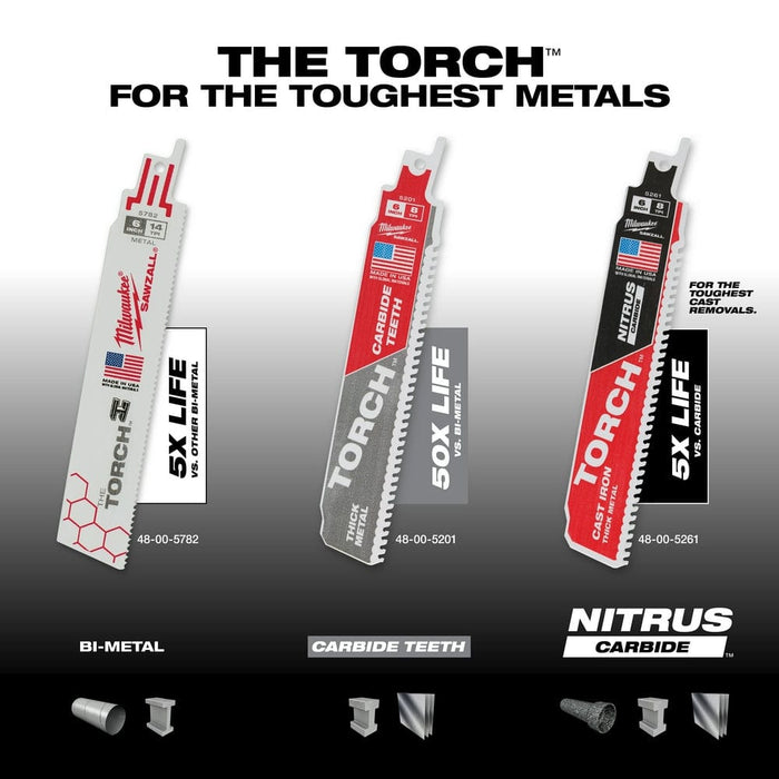 Milwaukee Tool Accessories Milwaukee 6" 7TPI The TORCH™ for CAST IRON with NITRUS CARBIDE™ 1PK